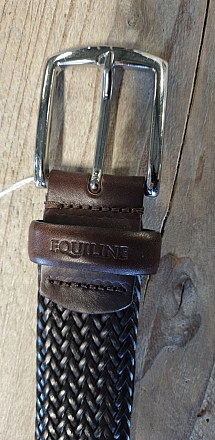 EQUILINE GEVLOCHTEN RIEM DONKERBRUIN 80CM