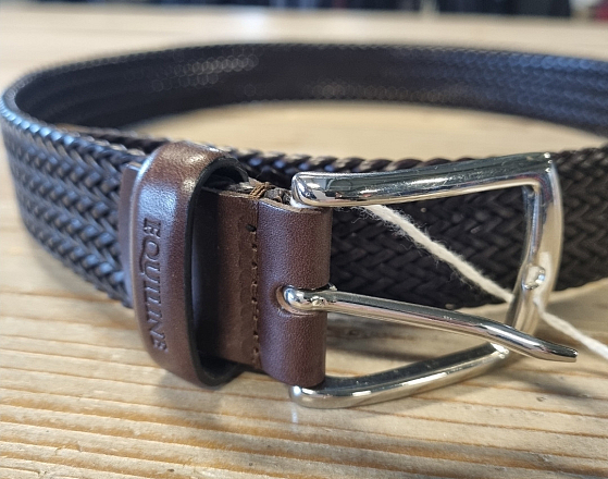 EQUILINE GEVLOCHTEN RIEM DONKERBRUIN 80CM